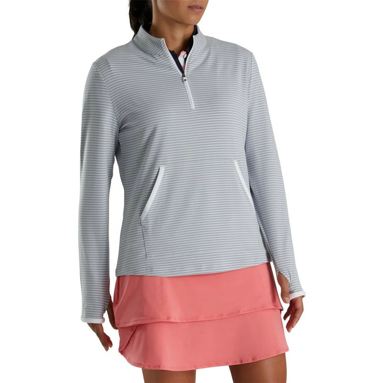 FootJoy Women's Half-Zip Tonal Stripe Mid-Layer 20 FootJoy Women's Half-Zip Tonal Stripe Mid-Layer - Image 20