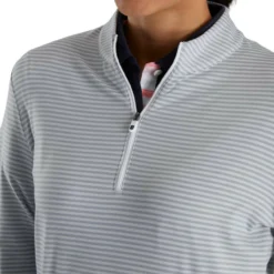 FootJoy Women's Half-Zip Tonal Stripe Mid-Layer 55 FootJoy Women's Half-Zip Tonal Stripe Mid-Layer -Golf Bag Sales footjoy womens half zip tonal stripe mid layer grey 04 92245.1676597565