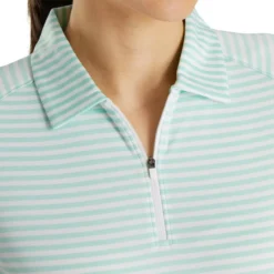 FootJoy Women's Heather Stripe Polo -Golf Bag Sales footjoy womens heather stripe polo aquamarine 04 10264.1631901195