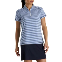 FootJoy Women's Heather Stripe Polo -Golf Bag Sales footjoy womens heather stripe polo cobalt 02 01128.1631901194