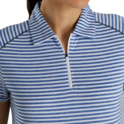 FootJoy Women's Heather Stripe Polo -Golf Bag Sales footjoy womens heather stripe polo cobalt 04 21695.1631901195