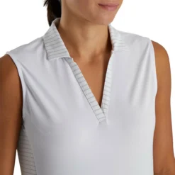FootJoy Women's Open Placket Sleeveless Polo 27 FootJoy Women's Open Placket Sleeveless Polo -Golf Bag Sales footjoy womens open placket sleeveless polo white 04 73433.1673285373