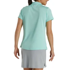 FootJoy Women's Open Placket Space Dye Polo -Golf Bag Sales footjoy womens open placket space dye polo aquamarine white 03 77705.1631902166