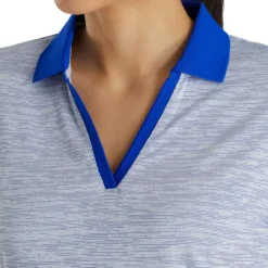 FootJoy Women's Open Placket Space Dye Polo -Golf Bag Sales footjoy womens open placket space dye polo white cobalt 04 65491.1631902167