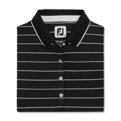 FootJoy Women's Pique Pinstripe Half Sleeve Polo 15 FootJoy Women's Pique Pinstripe Half Sleeve Polo -Golf Bag Sales footjoy womens pique pinstripe half sleeve polo black 04 60243.1673901756