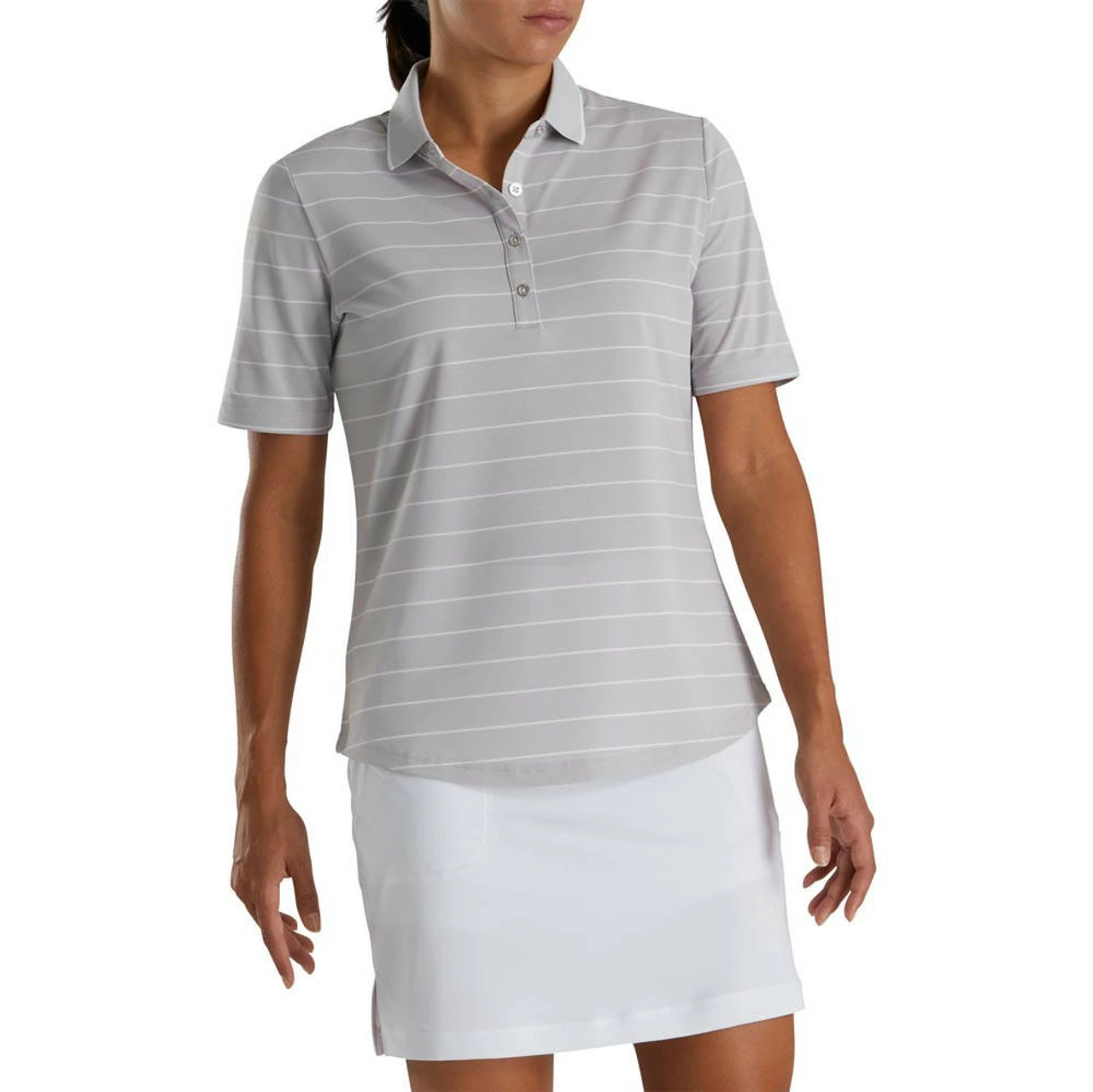 FootJoy Women's Pique Pinstripe Half Sleeve Polo 1 FootJoy Women's Pique Pinstripe Half Sleeve Polo