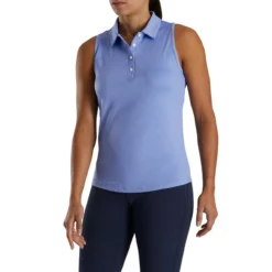 FootJoy Women's Ribbed Sleeveless Polo -Golf Bag Sales footjoy womens ribbed sleeveless polo violet 02 13119.1676593597