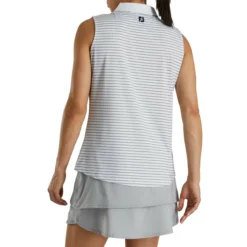 FootJoy Women's Sleeveless Pinstripe Polo -Golf Bag Sales footjoy womens sleeveless pinstripe polo white 03 14824.1633122943