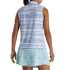 FootJoy Women's Watercolor Sleeveless Polo -Golf Bag Sales footjoy womens watercolor sleeveless polo violet 02 64912.1673900314