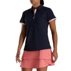 FootJoy Women's Watercolor Trim Polo 27 FootJoy Women's Watercolor Trim Polo -Golf Bag Sales footjoy womens watercolor trim polo navy 02 28703.1676593851