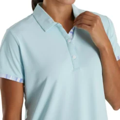 FootJoy Women's Watercolor Trim Polo 38 FootJoy Women's Watercolor Trim Polo -Golf Bag Sales footjoy womens watercolor trim polo sky 04 43406.1676581146
