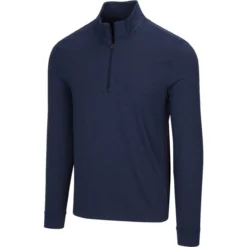 Greg Norman Heathered 1/4 Zip Mock -Golf Bag Sales greg norman heathered 1 4 zip mock navy heather 01 51028.1632774996