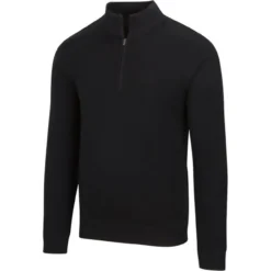 Greg Norman Performance Blend Lined 1/4 Zip Wind Sweater -Golf Bag Sales greg norman performance blend lined 1 4 zip wind sweater black 01 88144.1659043397