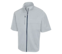 Greg Norman Weatherknit Short Sleeve Full-Zip Jacket -Golf Bag Sales greg norman weatherknit short sleeve full zip jacket shark grey 01 50477.1642695382