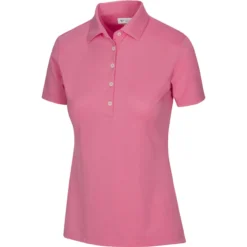 Greg Norman Women's Freedom Micro Pique Short Sleeve Polo -Golf Bag Sales greg norman womens freedom micro pique short sleeve polo coral guava 01 03959.1659043413