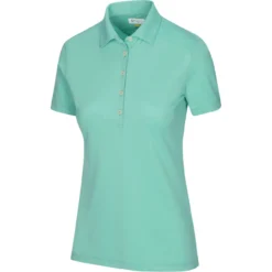 Greg Norman Women's Freedom Micro Pique Short Sleeve Polo -Golf Bag Sales greg norman womens freedom micro pique short sleeve polo waterfall 01 80071.1659043413