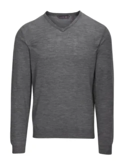 Matte Grey Ridge Long Sleeve V-Neck