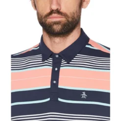 Original Penguin Roadmap Stripe Polo -Golf Bag Sales original penguin roadmap stripe polo black iris 03 65618.1659043124